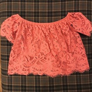 Express - Off The Shoulder Lace Top